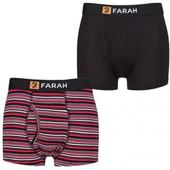 Farah Classic Bamboo Keyhole Trunks (Striped + Plain) – 2 Pack, S