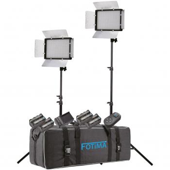 KIT ESTUDIO LED FTL-680 2X680 + 4 BATERIAS F-750 FOTIMA