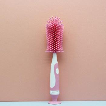 Brosse à biberon en silicone souple pour bébés avec accessoire sucette