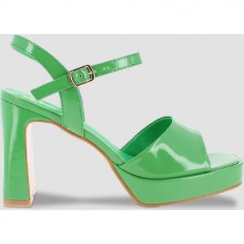 Sandalias de Tacón Blogger con Hebilla Verde
