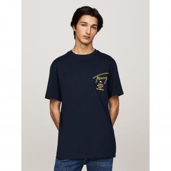 Tommy Jeans City Signatur Shirt – L, dunkelblau, überschnittene Schultern