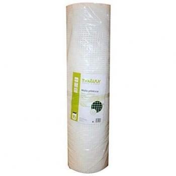 Malla Plástica Resistente 10 x 10 mm, Peso de 310gr/m², Longitud de 25 m en Color Blanco