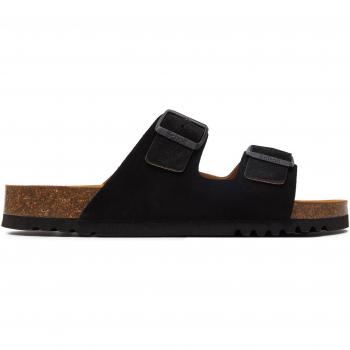 Scholl Julien Black Suede Slip‑On for Men – 12 US – Adjustable Buckle