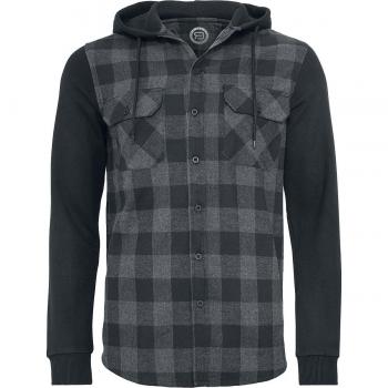 Camicia flanella a quadri con cappuccio RED by EMP - Uomo - Nero/Grigio - S a 5XL