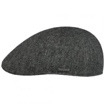 Stetson Texas Wool Herringbone Cap – Dark Grey, Men's L (58–59 cm)