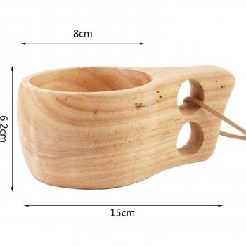 Nordische Holz Camping Tasse - Handgemachte Tragbare Naturholz Becher für Kaffee, Tee und Milch