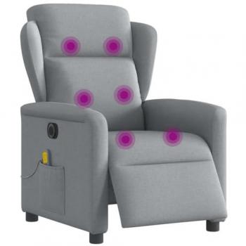 VidaXL Hellgrauer Massagesessel mit elektrischer Massagefunktion – Stoffbezug