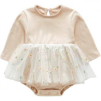 Sweet Mesh Bodysuit with Long Sleeves for Newborns