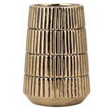 BELIANI Vaso Decorativo da Tavolo in gres porcellanato Dorata 12 x 22 cm Qanawat