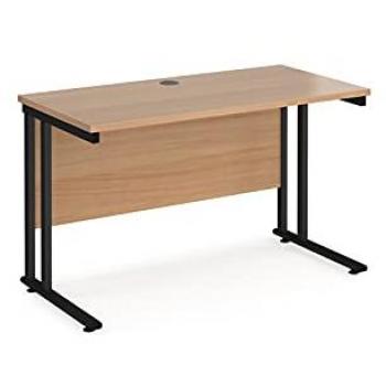 Dams Maestro 25 Straight Desk 1200mm X 600mm - Black Cantilever Leg Frame, Beech