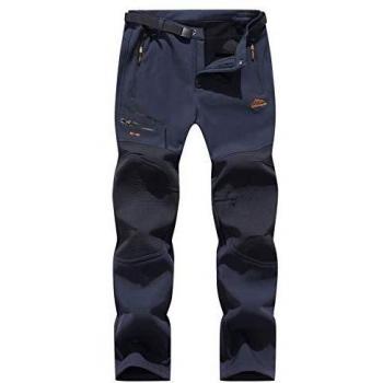DENGBOSN Homme Pantalon Randonnée Thermique Étanche Coupe-Vent Hiver Automne