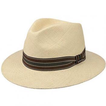Stetson Durmand Fedora Panama Hat - Size XL (60-61 cm) - Colour: Nature