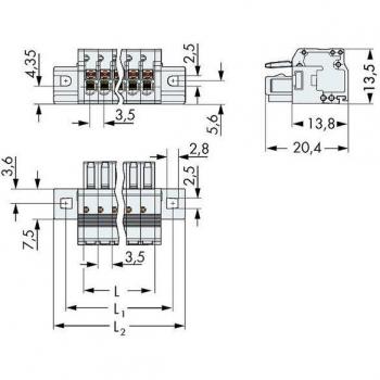 WAGO 2734-112/031-000 3.5mm Female MCS-MINI Push Button