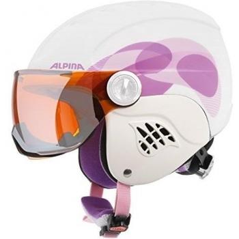 Casco Infantil Alpina Carat L.E. Visor HM con Nubes Blancas y Rosado Mate