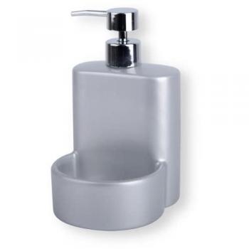 Jabonera Compacta 10x12x18cm – Acabado Gris Plateado