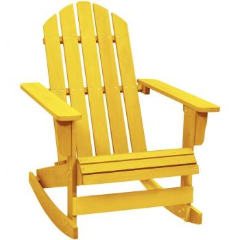 Sedia a Dondolo Adirondack in Legno Massello di Abete Gialla Gialla