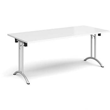 Dams Rectangular folding leg table 1800mm x 800mm - white