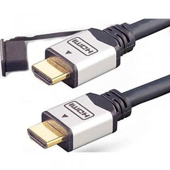 E+P Elektrik HDMI High-Speed-Kabel Ethernet, 2m, silber/schwarz HDMI401