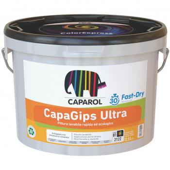 CAPAROL - capagips ultra - pittura superopaca lavabile ideale come fondo e finitura su supporti assorbenti - bianco - 12,5L