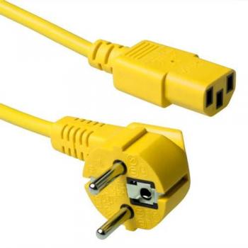 ACT Powercord 5 m CEE 7/7 Stecker (winklig) - C13 gelb