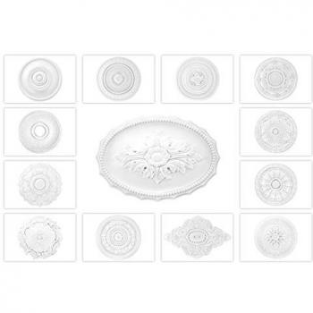Stuckrosette R138 aus PU - Deckenrosette Wanddeko Wohnzimmer