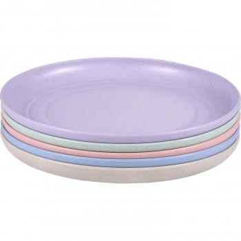 5pcs Unbreakable Wheat Straw Plates Lightweight Dinnerware Set