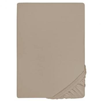 Drap-Housse Jersey Biberna Boxspring 90-100x200-220 cm Brun Clair