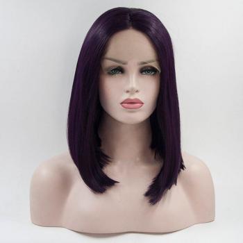 Glueless Dark Purple Straight Bob Wig