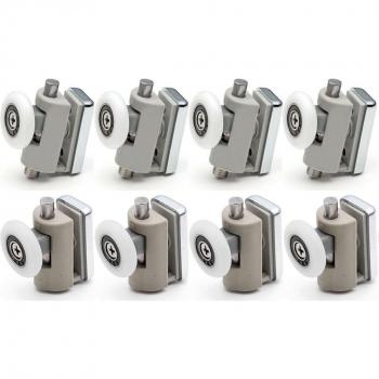 Juego de 8 Rodillos para Puerta de Ducha, Ruedas y Poleas, Diámetro 22mm/25mm
