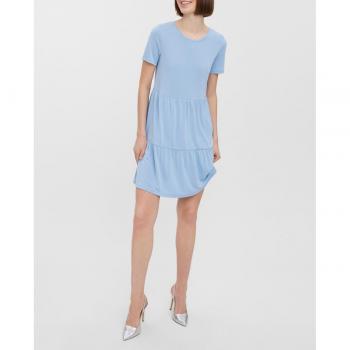 Vero Moda Vmfilli Calia SS Vestido Corto GA Noos, Campana Azul