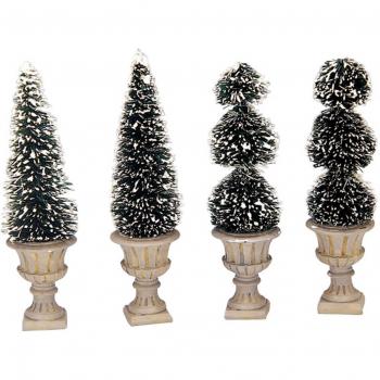 Accessori per villaggio di Natale Lemax set 4 piantine scolpite
