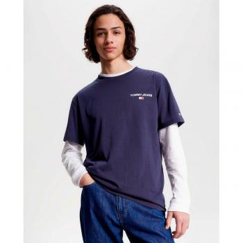 Camiseta Tommy Jeans Linear Back Azul Hombre
