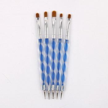 5pcs Double-Ended Nail Art Dotting Pens for Manicure