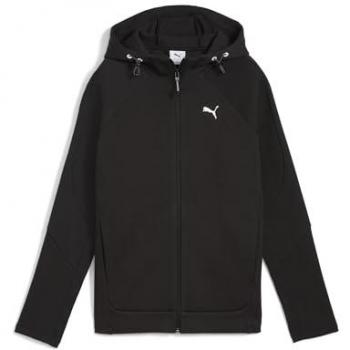 Chaqueta Evostripe II con Capucha Negra para Mujer