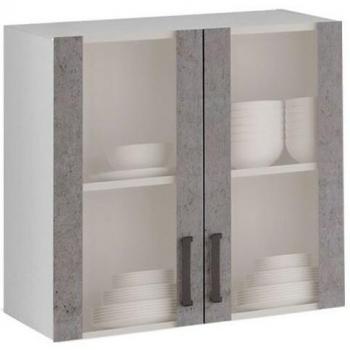 Vetrina Pensile in Legno Nobilitato Grigio