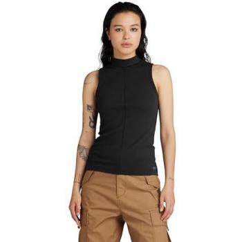 Open Back Mock Negra G‑Star – Camiseta Slim para Mujer