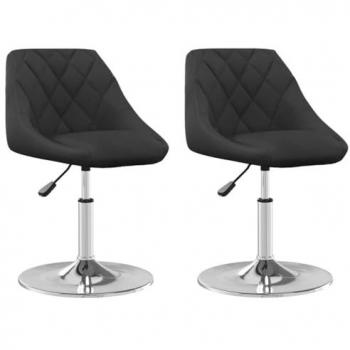 Chaises de repas pivotantes en velours noir - Lot de 2