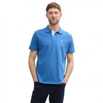 Polo Bleu Tom Tailor Coupe Regular Fit en Coton avec Logo M