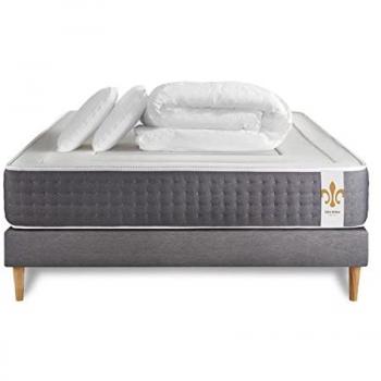 Pack Sommiers Le Vingt‑Six – Gris – 140 × 190 cm – 2 Oreillers + Couette