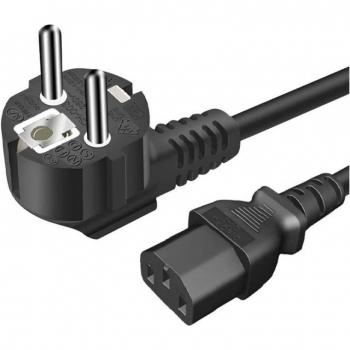 Cable de Alimentación a prueba de choques con conectores tipo F (CEE 7/4) y longitud de 1.5m, en color negro