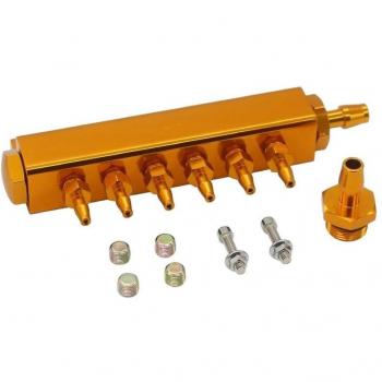 Aluminum Turbo Wastegate BOSS Vacuum Intake Manifold, 6‑Port, 1/8” NPT