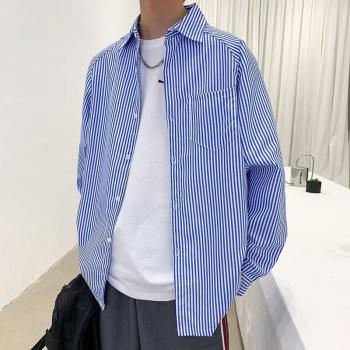 Korean Harajuku Striped Shirt for Men