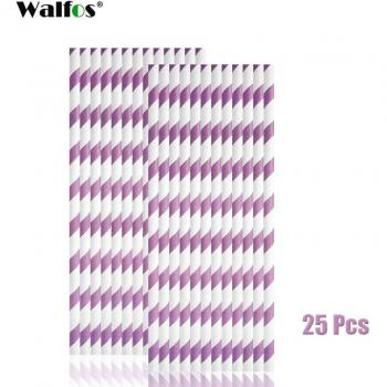 WALFOS 25pcs Drinking Straws for Birthday and Valentine's Decorations