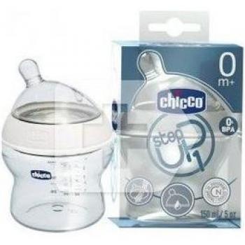 Biberón Chicco Step Up 150 ml con tetina de silicona boca ancha flujo normal