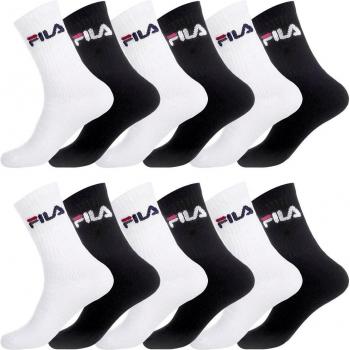 Chaussettes Sportives Hautes Fila pour Homme - Pack de 12 - Noir et Blanc