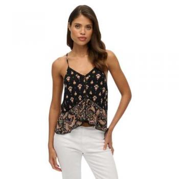 Top sin mangas Superdry para mujer en color negro