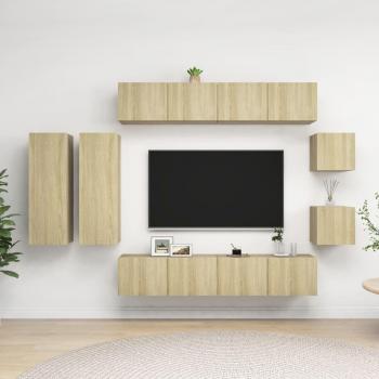 Mueble de salón TV 8 pzas madera ingeniería