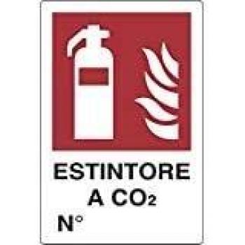Cartello Estintore CO₂ 25x33 cm in alluminio