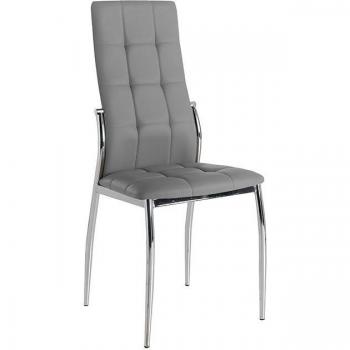 Set de 2 Sillas de Comedor - Diseño Elegante - Polipiel Gris
