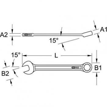 KS Tools 517.0613 Llave combinada en ángulo 13 mm